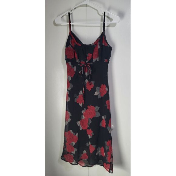 Younique Dresses & Skirts - VTG Y2k 90s Red Roses Black Whimsigoth Fairy Coquette Dress Younique Empire SZ M